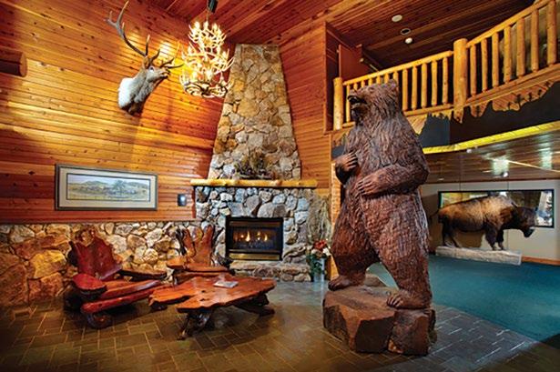OUR BEST Accommodations MOUNT RUSHMORE LODGE AT PALMER GULCH When you enter the great room at the Mount Rushmore Lodge at Palmer Gulch, our two-story fireplace, constructed from