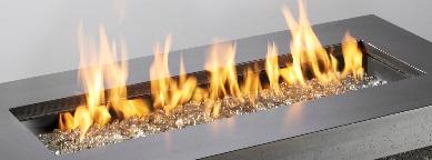 CF-242-DIY 2" x 42" Rectangular Crystal Fire SS Burner w/glass Fire Gems (lbs).