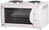 Capacity 26 Litres Oven Power 1400W Large Plate Power 1000W Small Plate Power 700W Adjustable Thermostat: 100 to 250 C Protection Over heat Illuminated Switches 2 Accessories 1x Baking Tray, 1x Wire