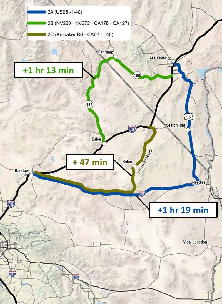 SECTION 2 ALTERNATE ROUTE DELINEATION Figure 2-3. Alternate Route Options Around Mountain Pass Table 2-4.
