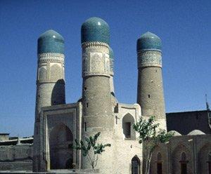 Visit to Old Bukhara: Poli-Kalon ensemble including Minaret (12c), Mosque (15c), functioning Madrassah Miri-Arab (16 c), Amir- Alim-Khan Madrassah (14c),