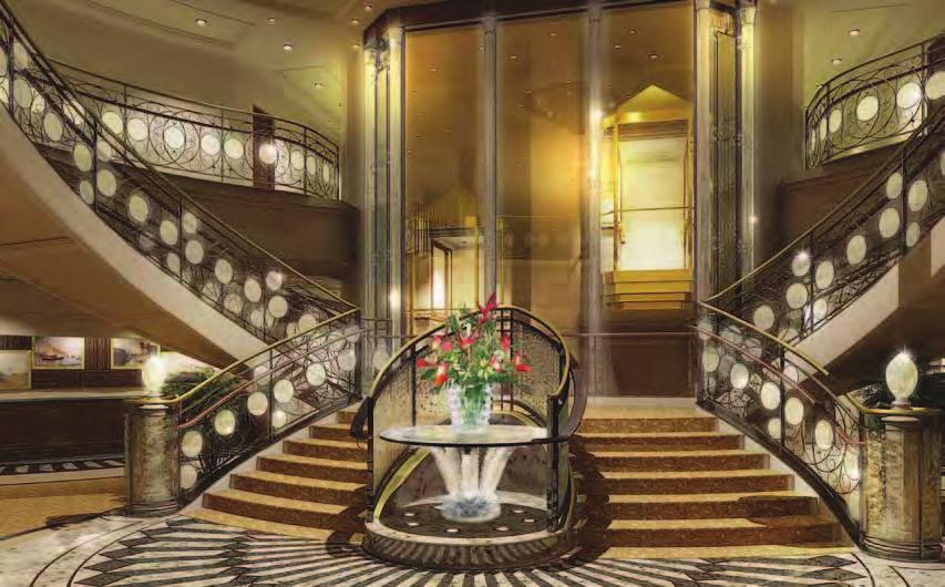 T HE World OF CRU ISING IS A BOU T TO CH A NGE FOR EV ER GRAND RECEPTION Focal point of Marina Grand Staircase featuring Lalique crystal The three legacy ships in the Oceania Cruises fleet, Regatta,