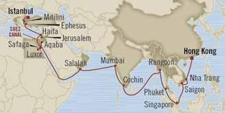 asia & africa Old World Odyssey Hog Kog to istabul 35 days Mar 24, 2016 autica 2 for 1 Cruise fares plus free airfare * FREE Pre-Paid Gratuities FREE Ulimited Iteret $500 Shipboard Credit Bous value