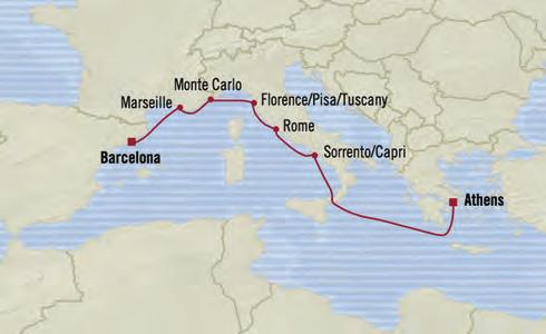 MEDITERRANEAN Mediterraea Haves ATHENS to BARCELONA 7 days Sep 1, 2017 RIVIERA 2 for 1 CRUISE FARES limited-time iclusive package icludes: Airfare* & Ulimited Iteret plus choose oe: FREE - 4 Shore