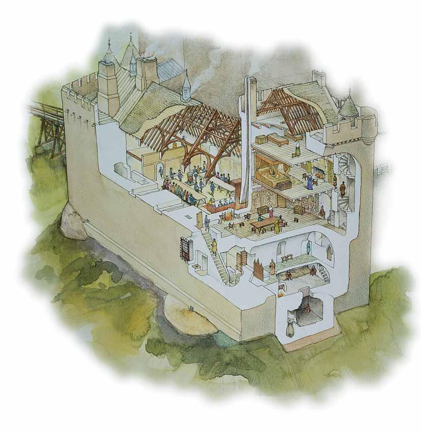 Medieval Castles in Scotland 17 Inside Dirleton Castle Lord s hall: for more private hospitality and family meals The screens passage: food was bought here from the kitchens The Great