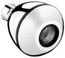 48 Spirit Overhead - ECO One function chrome plated shower fixed head Turn and remove shower face for easy cleaning 8 litres per minute, operates at 1 bar and above