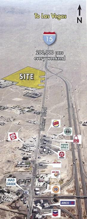 LOCATED STRATEGICALLY OFF 15 FREEWAY COMMERCIAL LAND FOR SALE Location Highlights Desirable location adjacent to the busy I-15 freeway; easily accessible at the Baker Boulevard and Death Valley