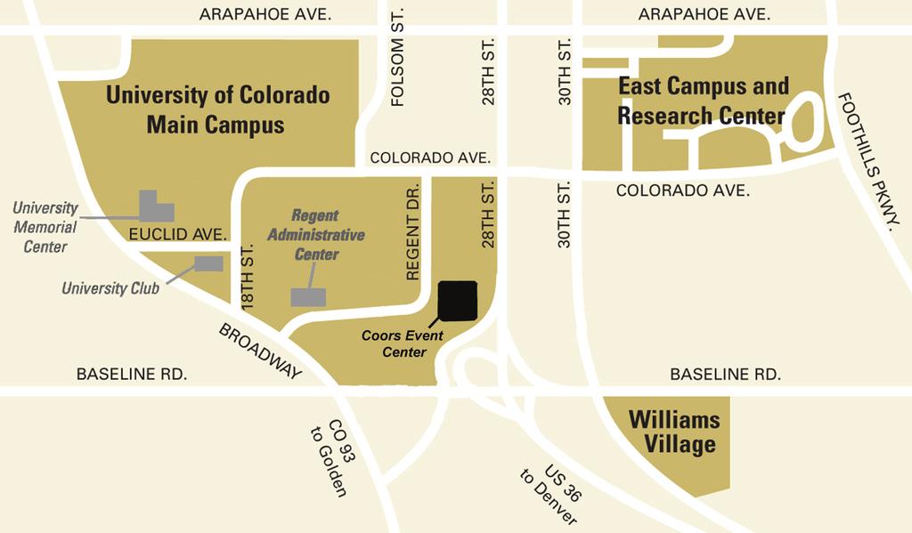 Admitted Student Day 2011 Directions to the Coors Events Center Congratulations on your admission to the University of Colorado Boulder.