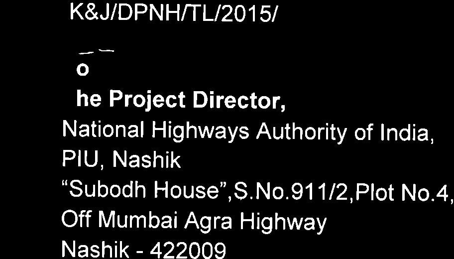 to 4 - lane divided Highway from Km 265+000 to Km g0+000 of NH- (Dhule - Pimpalgaon) in the state of Maharashtra on Build Operate and Transfer (Bor) basis - Traffic