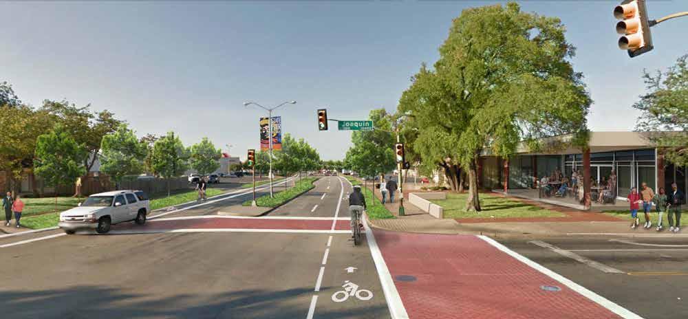 PROJECT VISIONING AND FOCUS AREAS - STREETSCAPE Proposed Changes Might Include: Improved Hardscaping Addition of Bicycle Lane (not currently on Dallas Bike