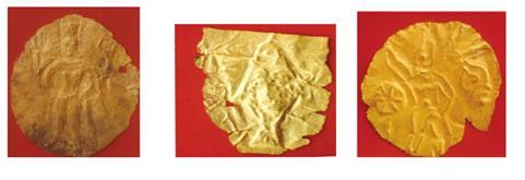 Hình thần Vishnu trên mảnh vàng, di tích Đá Nổi (ảnh Lê Xuân Diệm). (Lê Thị Liên, 2011) Khung cảnh của Phù Nam Lịch sử của Phù Nam có lẽ nên được kể từ 5000-7000 năm trước.