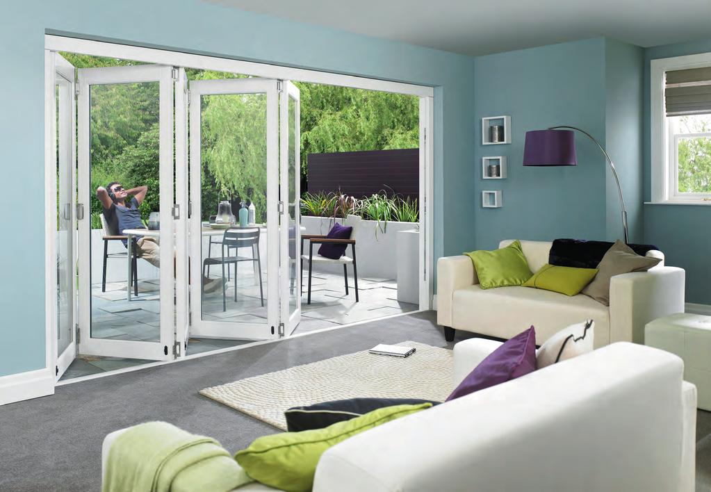 Vufold Master external bi-fold doors The attractive Vufold Master door set comes in white or grey with a very similar specification to our Vufold Elite, except this option comes with a hardwood