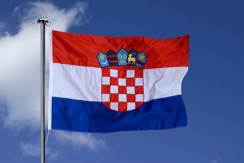 The flag of Croatia. The red-white-blue tricolour has been used as the Croatian flag since 1848.