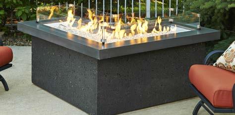LP tank in base Matching textured glass burner cover included 58 58" 54 54" 43 3/4" 3/4 Marquee Fire Island