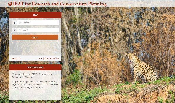 Maintain/Support Global Databases and Tools IBAT (Integrated Biodiversity Assessment Tool) for Research and Conservation Planning (partnership with BirdLife International, Conservation
