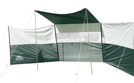 provide a clear view beyond the shielded area. Colour matched to the SunnCamp tent range igh line window panel Four steel poles Guylines included 75D 75D Polyester Flysheet INDJAMMER PUS Steel 3.