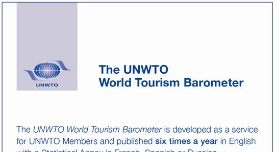 Volume 1 September 1 The detailed information in the continuation of the UNWTO World Tourism Barometer and its