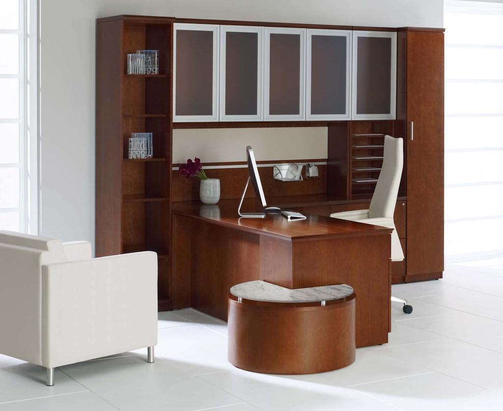 Central Park Work Wall stations inspire high performance with clean, vertical lines and abundant storage options.