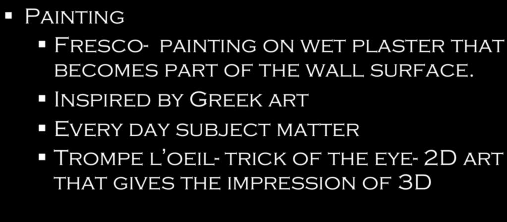 The Arts Painting Fresco- painting on wet plaster that becomes part of the wall surface.