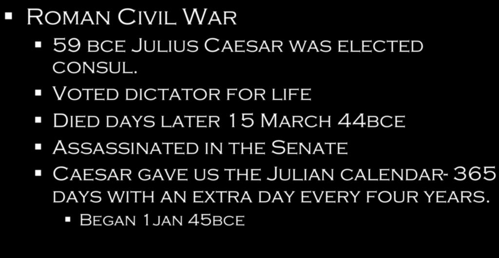 Context Roman Civil War 59 bce Julius Caesar was elected consul.