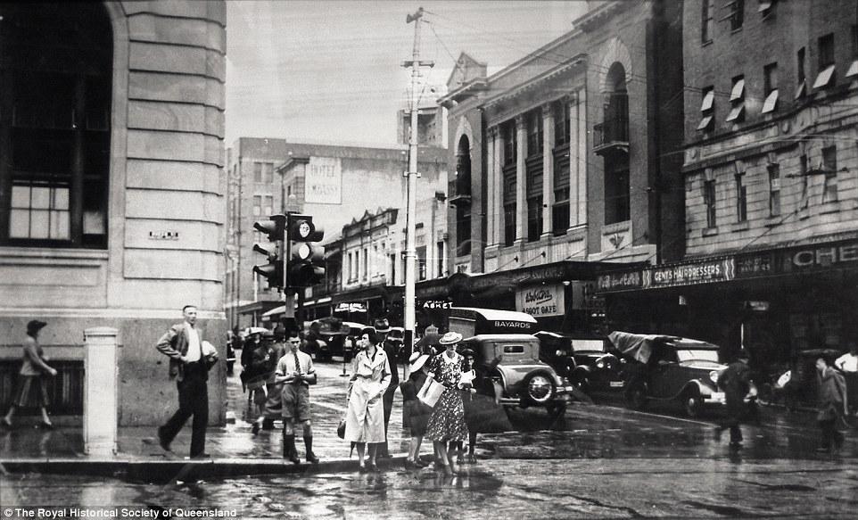 Corner of Queen and Edward Streets, 1940: The AMP Society replaced the three-storey