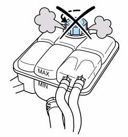 Održavanje Nivo tekućine mora biti između oznaka MIN i MAX koje se nalaze na boku spremnika. Ako nivo padne ispod oznake MIN upaliti će se svjetlo upozorenja kočione tekućine.