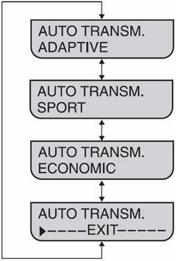 Informacijski sustav vozila Izbornik Automatic transmission Advanced Exit Za izlazak iz izbornika Advanced listajte do navedenog prikaza i pritisnite tipku SET/RESET.