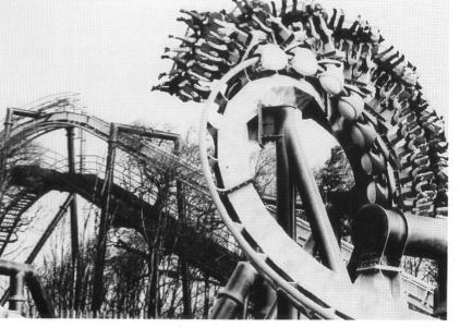 Nemesis, Alton Towers Stand-up coasters were introduced in 1984 ("King Cobra" at Kings Island, Cincinnati) but interestingly this ride was designed and built by a Japanese firm, and subsequent