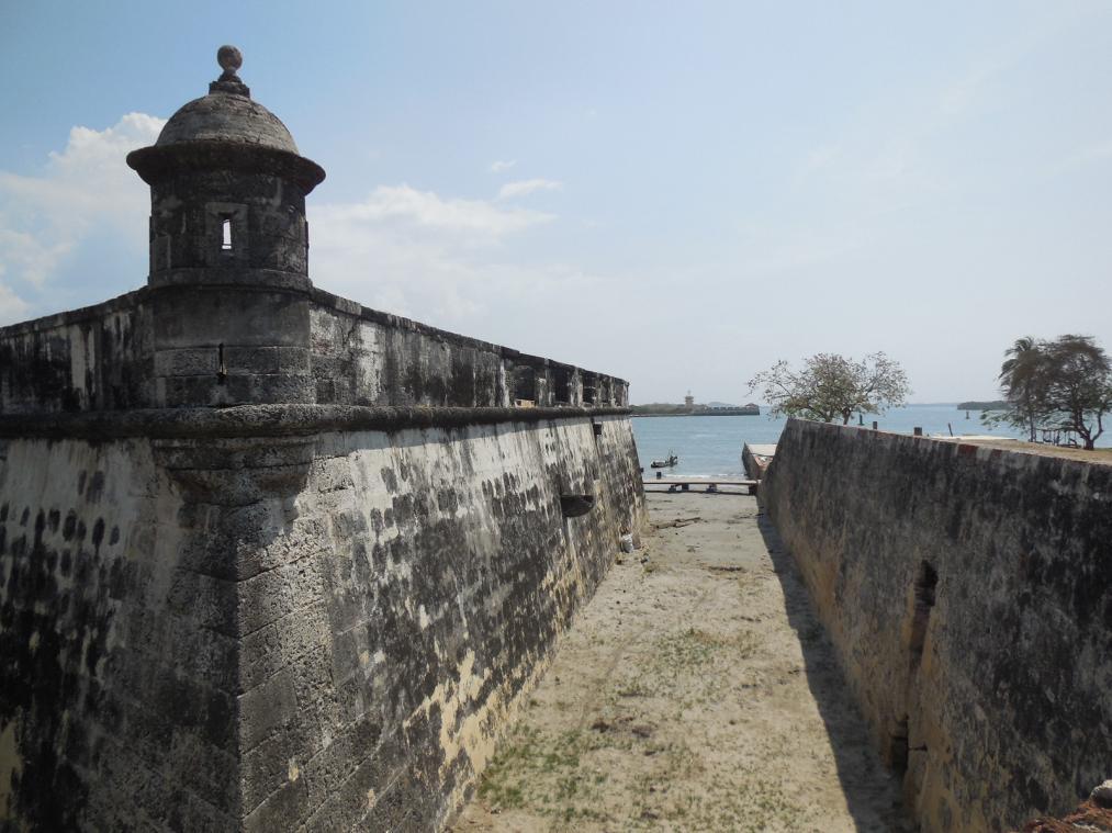 moat. Both were built to control access through the channel into Cartagena.