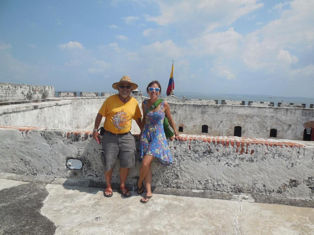 Susie and I pose on the upper level of Fort San Fernando.