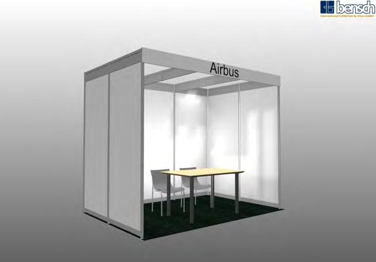 Exhibition Layout & exhibitor list Booth details: Booths include a table and 2 chairs as well as LED lighting, electrical power and wireless local area network, 3 Side walls of laminated panels,