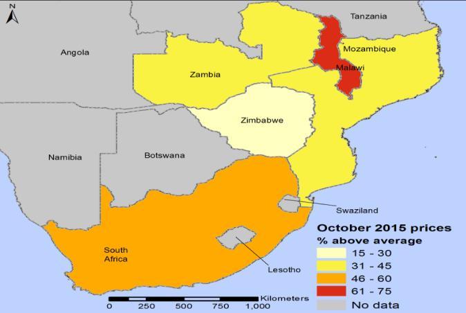 REGIONAL MAIZE SUPPLY AND MARKET OUTLOOK UPDATE December 215 REGIONAL MAIZE TRADE SINCE APRIL 215 As projected, Zambia has emerged as the leading maize exporter this year, far exceeding its export