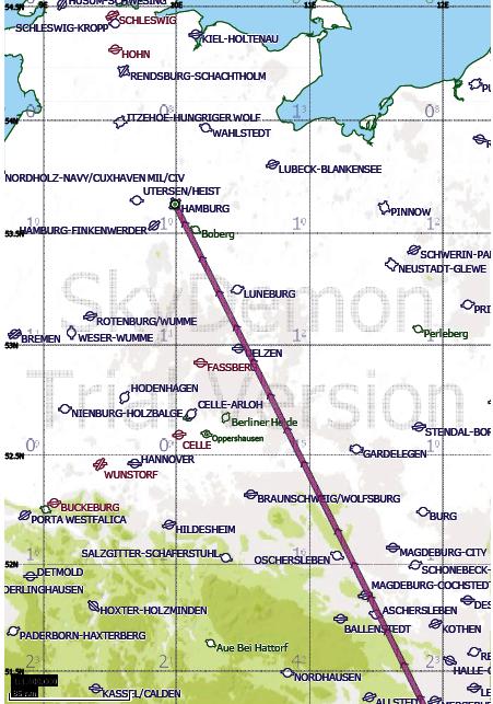 Prilog 5: Karta ucrtane rute leta LDZA