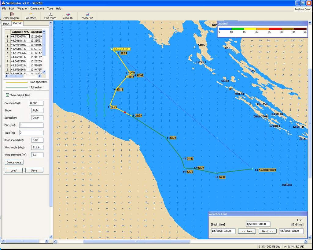 Dino Mandić: MAGISTARSKI RAD Postojeća rješenja najbrže rute za jedrenje.