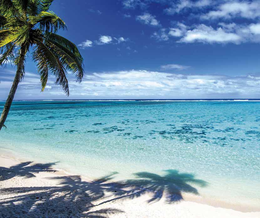South Pacific Stopovers AITUTAKI Surrounded by powder-white sands and the bluest lagoon you ll ever see, this island is a breathtaking holiday haven.