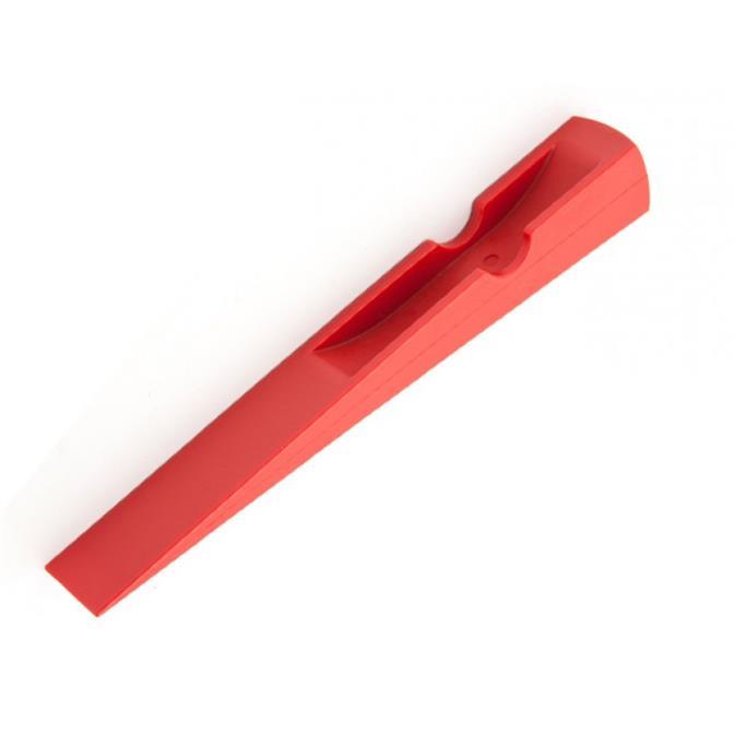 Plastic Red Wedge Manufactured from polyamide - hard Aid for cutting conductors, non slip Especially for fitting of branch terminals Part No 652003 Plastic Red Wedge With Groove Manufactured from