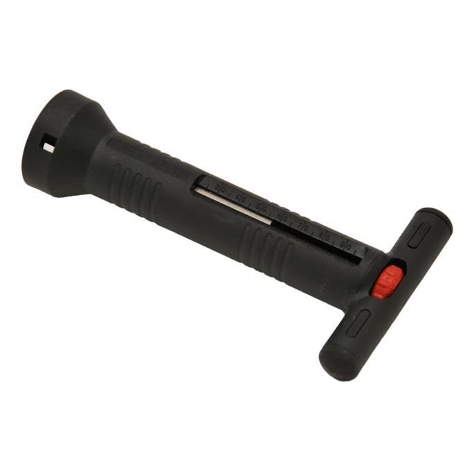 length adjustable from 20 to 100mm using the device built into the handle Scale marked on the handle to display the preset stripping length Handle with bayonet connection Cutting direction