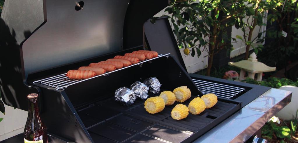 OUTDOOR COOKING GASMATE STRATOS 4 BURNER BBQ 5205 304 stainless steel double skinned hood Rear