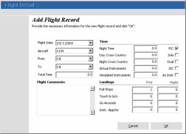 27 AirLog Pilot Logbook V3 6.2 Flight Record Maintenance The flight grid on the main form is where you add, edit, and delete flight records.