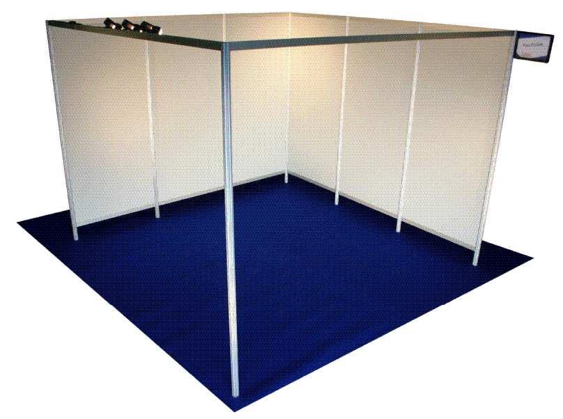 4 DESCRIPTION & BASIC EQUIPMENT OF YOUR STAND OPTION 1 : Table Top Display (3m x 1m) - 3 sqm space - Back wall panel (grey) 1ml x 2.
