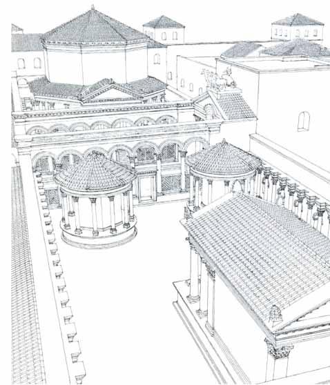 Salona, the ancient center of Illyricum. It was erected as a central peripter of an octagonal layout, the cylindrical interior of which is covered by a dome.