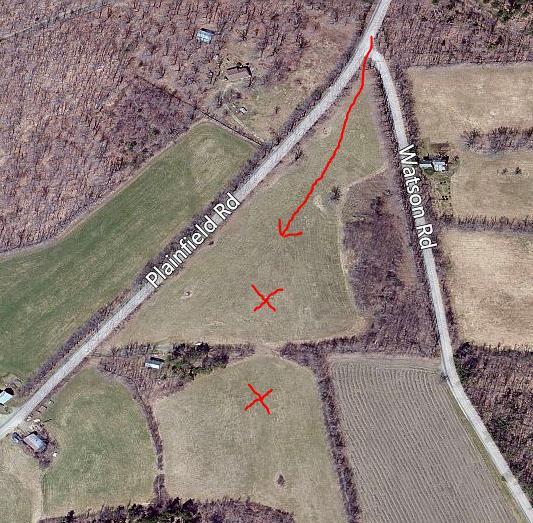 DIRECTIONS DIRECTIONS Internet link to online map of area = http://binged.it/1vf7hit Our camp is on a working hay field owned by James B. Scott, 86 Plainfield Rd., East Hawley, MA.