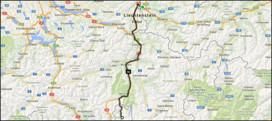 This days ride at 88m also has a good climb the day before we hit the alpine pass, excellent training! We cross the border into Austria to our hotel in the town of Feldkirch.