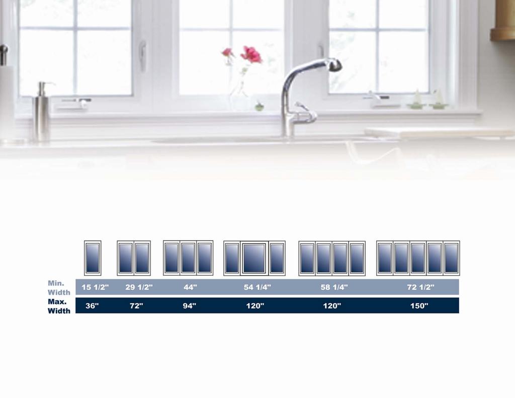 Casement Configurations Our casement windows are available in single or multiple vent units.