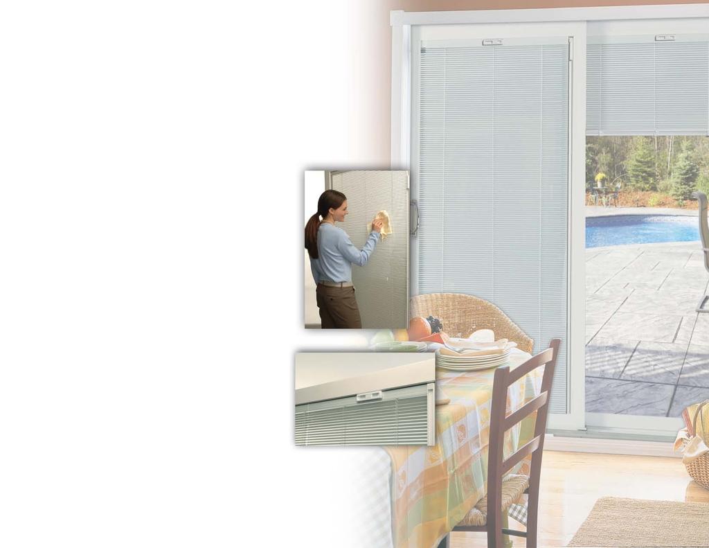 Privacy Blinds Blinds between the glass work beautifully in Majestic Windows and Patio Doors.