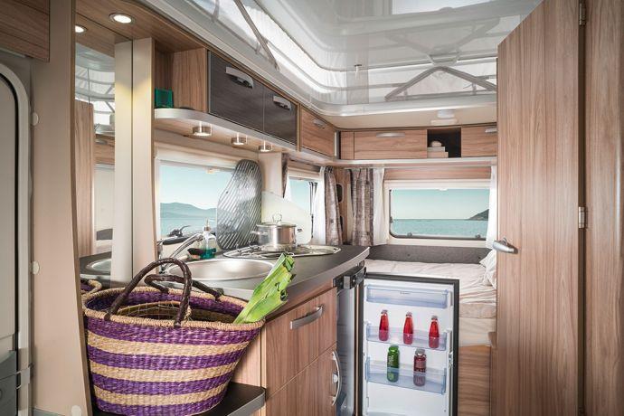 Kitchen Top-quality living comfort in a compact caravan.
