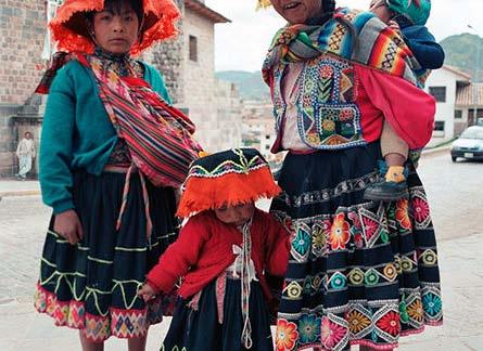 This is a picture of some Peruvian women in