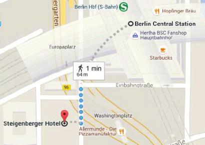 4 LOGISTICAL DETAILS (Limited call-in allotment available) Steigenberger Hotel am Kanzleramt***** (10-min taxi ride to BMZ or 1 train stop from Berlin Central station to Anhalter Bahnhof)