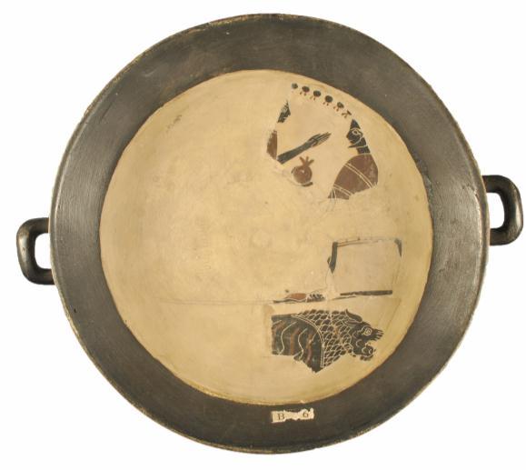 21 Finally, another simply painted kylix is decorated with a band of single dots set between lines.