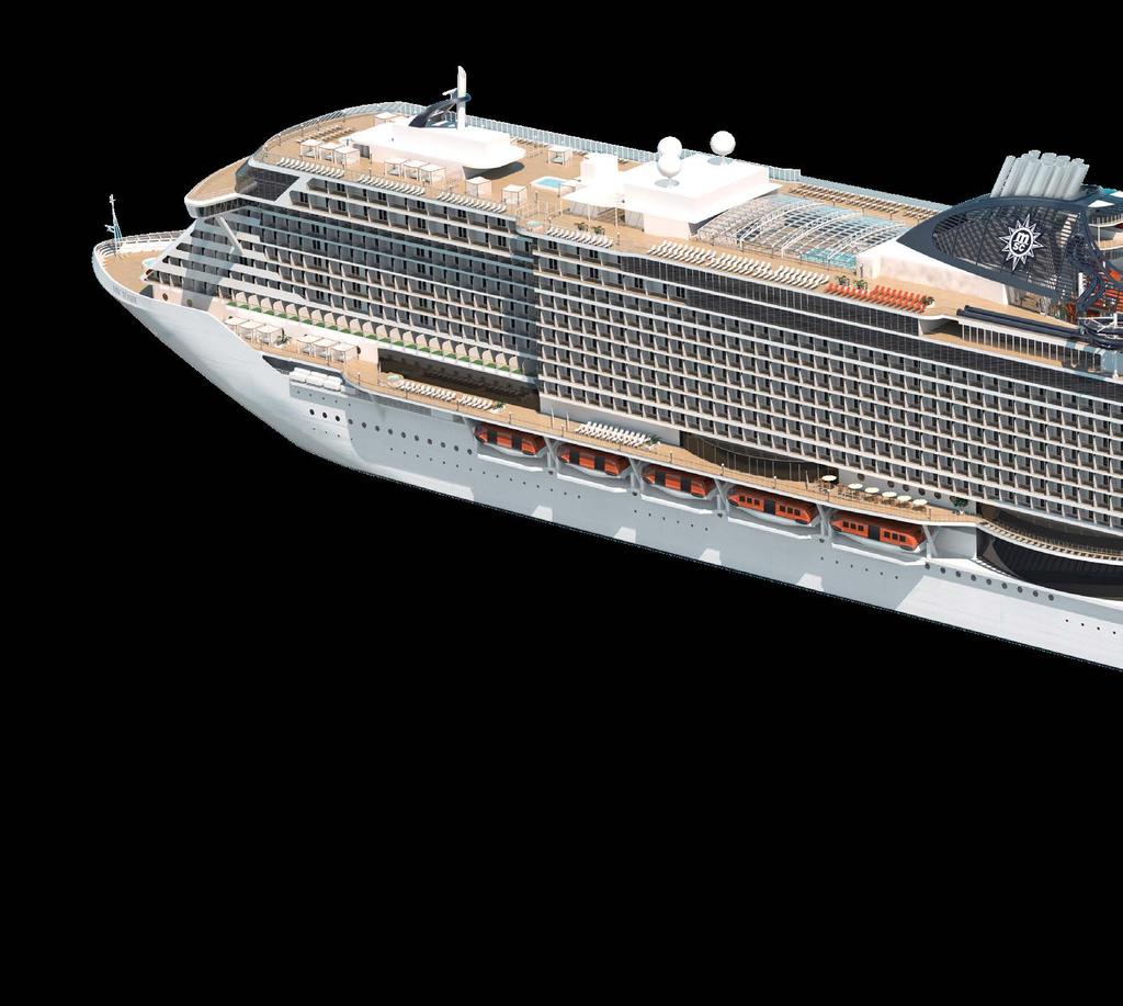 MSC SEASIDE The ship that follows the sun D MSC Seaside MSC Seaside, with her revolutionary architecture and cutting-edge technology, features design innovations such as a unique waterfront promenade